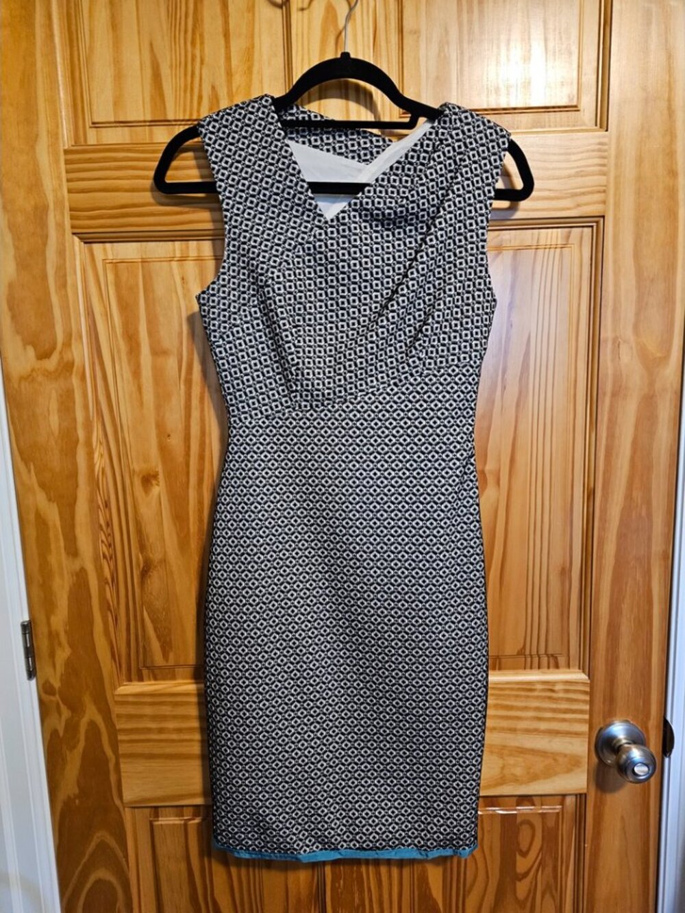 💙 121. Reiss Size 4 Black And White Lace Dress